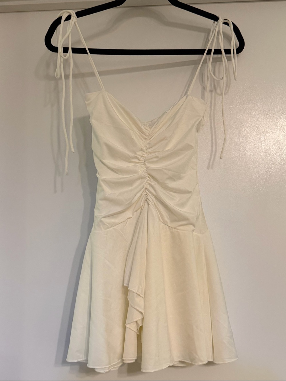 Lucy in the Sky Cream Runtched Mini Dress